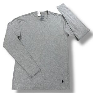 Polo Ralph Lauren T-Shirt Mens Size Medium M Gray Long Sleeve Crewneck